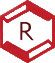 R.H.Vertriebsagentur Logo - rotes Sechseck mit großem r in der Mitte